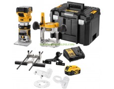 Акумулаторна оберфреза DeWALT DCW604P с2 батерии 18 V, 5 Ah и зарядно устройство, цанги Ø 6.35-8 мм thumbnail image