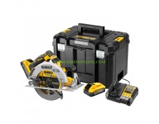 Ръчен безчетков акумулаторен циркуляр DeWALT DCS573H2T с 2 батерии 18 V, 5 Ah PowerStack Li-Ion, Ø 190 мм в куфар thumbnail image