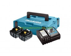 Комплект акумулаторни батерии Makita BL1860 2 броя 18 V, 6.0 Ah и зарядно устройство Makita DC18RC в куфар Makpac 1, 198116-4, MKP3RG182 thumbnail image