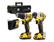 Комплект акумулаторни инструменти DeWALT DCK2110C2T (DCF801, DCD701) 12 V, 1.5 Ah, Li-Ion thumbnail image