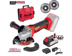 Акумулаторен ъглошлайф с 2 диска с диаметър Ø 125 мм Raider Pro RDP-SPAG20 Set с 1 батерия 4 Ah, 20 V Li-Ion в куфар, 030251 thumbnail image